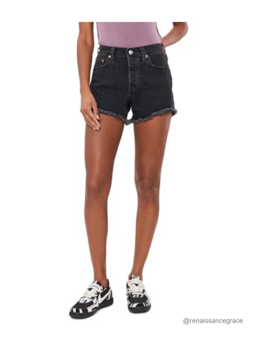 High Rise Curve Fit Denim Jean Shorts Cotton Blend Stretch